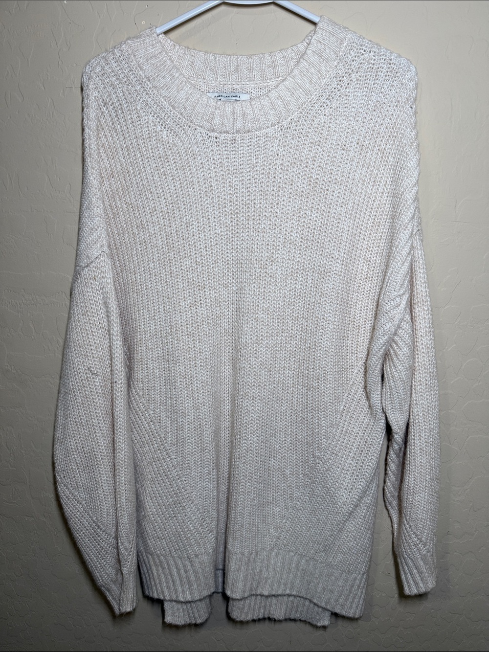 American Eagle Outfitters Cream Knit Crewneck Sweater